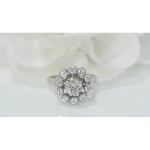 Bague Marguerite En Or Blanc Et Diamants