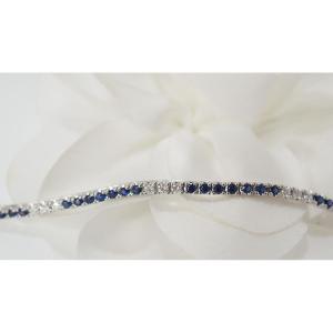 Bracelet En Or Blanc Saphirs Et Diamants