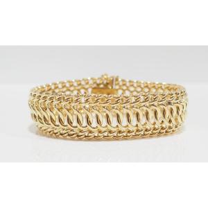 Bracelet Maille Américaine En Or Jaune