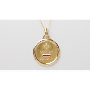 Collier Médaille d'Amour Augis En Or Jaune Diamants