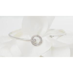 Flexible Bangle Bracelet In White Gold And Diamonds