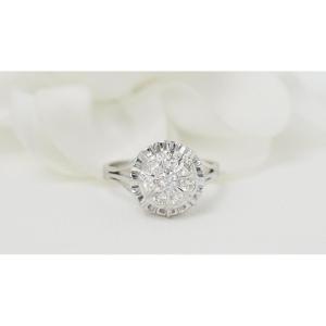 Vintage Ring In White Gold And Diamonds