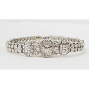 Old Watch In White Gold Platinum And Diamonds
