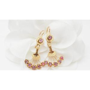 Earrings In Yellow Gold And Ruby