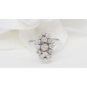 Marquise Ring In White Gold And Diamonds