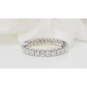 American Wedding Ring In White Gold And Diamonds 1.30ct