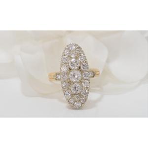Marquise Ring In Yellow Gold And Diamonds