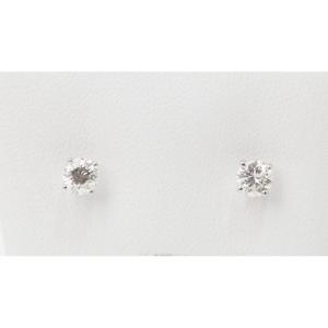 Puces d'Oreilles En Or Blanc Et Diamants