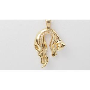 Pendentif Panthère En Or Jaune Et Diamants