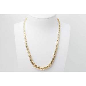 Collier Maille Plamier En Or Jaune 