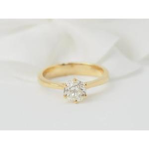 Bague Solitaire En Or Jaune Et Diamant 0.96ct