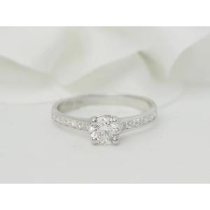 Bague Solitaire En Or Blanc Et Diamant 0.48ct
