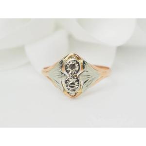 Art Nouveau Two-tone Gold Ring