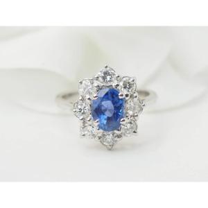 White Gold, Sapphire And Diamond Entourage Ring