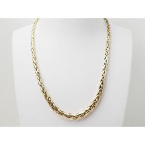 Palm Tree Mesh Necklace In Yellow Gold