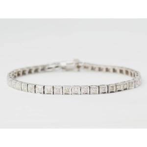 Vintage White Gold And Diamond Bracelet 