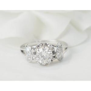Solitaire Ring In White Gold, Platinum And 1.20ct Diamond