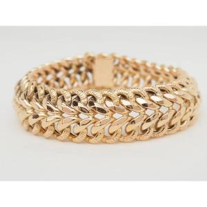 Bracelet maille américaine en or rose – bracelet vintage