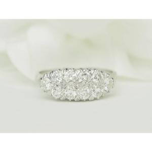 Bague alliance ancienne diamants 1ct or blanc
