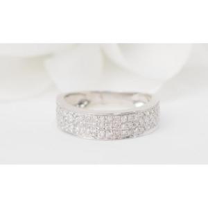 Ribbon Ring In White Gold And Diamonds