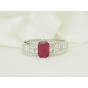 Ring In White Gold, Rubies And Diamonds