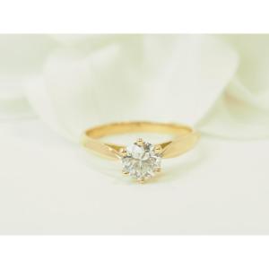 0.74 Carat Lfg-certified Diamond Solitaire In Yellow Gold
