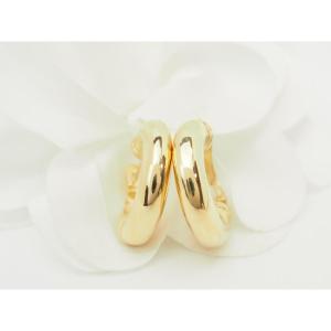 18kt Yellow Gold Thick Hoop Earrings - 23 Mm