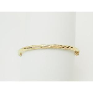 Bracelet ouvrant enfant en or jaune 18 carats – Jonc torsadé