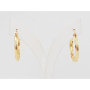Créoles torsadées en or jaune 18 carats diamètre 30 mm