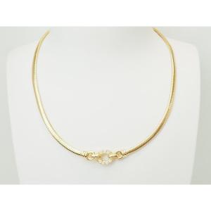 18-karat Yellow Gold Tubogas Choker Necklace With Diamonds