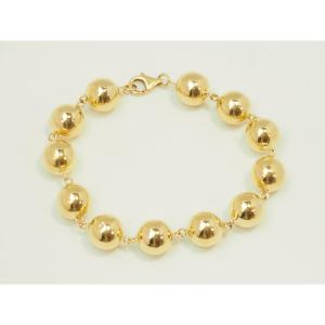 Bracelet marseillais en or jaune 18 kt, boules 12 mm – 22,80 g