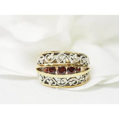 1940s Ring In Vermeil And Garnets