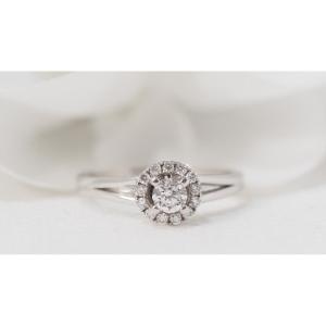 Solitaire Ring In White Gold And Diamond
