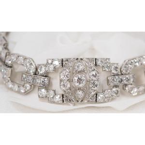 Antique Bracelet In Platinum And Diamonds