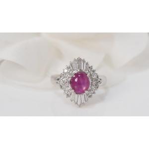 Skirt Ring In Platinum, Ruby And Diamonds