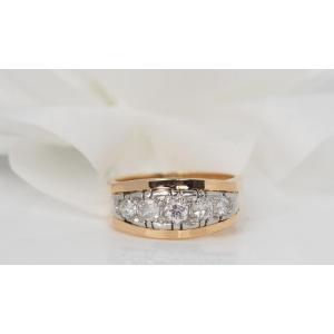 Garter Ring In Bicolor Gold And Diamonds