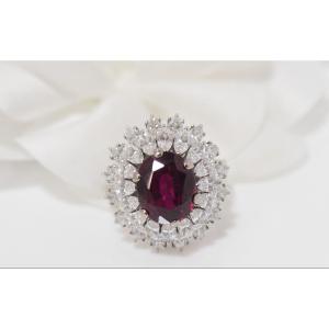 Ring In White Gold, Rubies And Diamonds