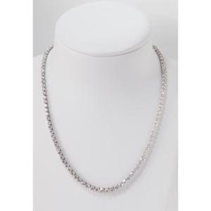 Collier Rivière En Or Blanc Et Diamants 11cts