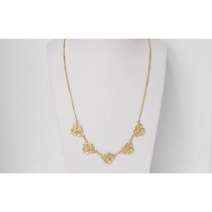Drapery Necklace In Openwork Yellow Gold