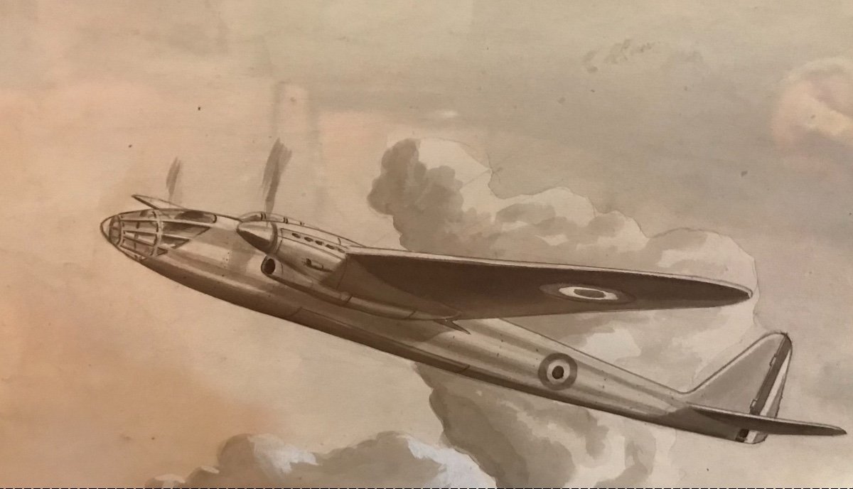 Aquarelle D’avion De Guy Legay -photo-7