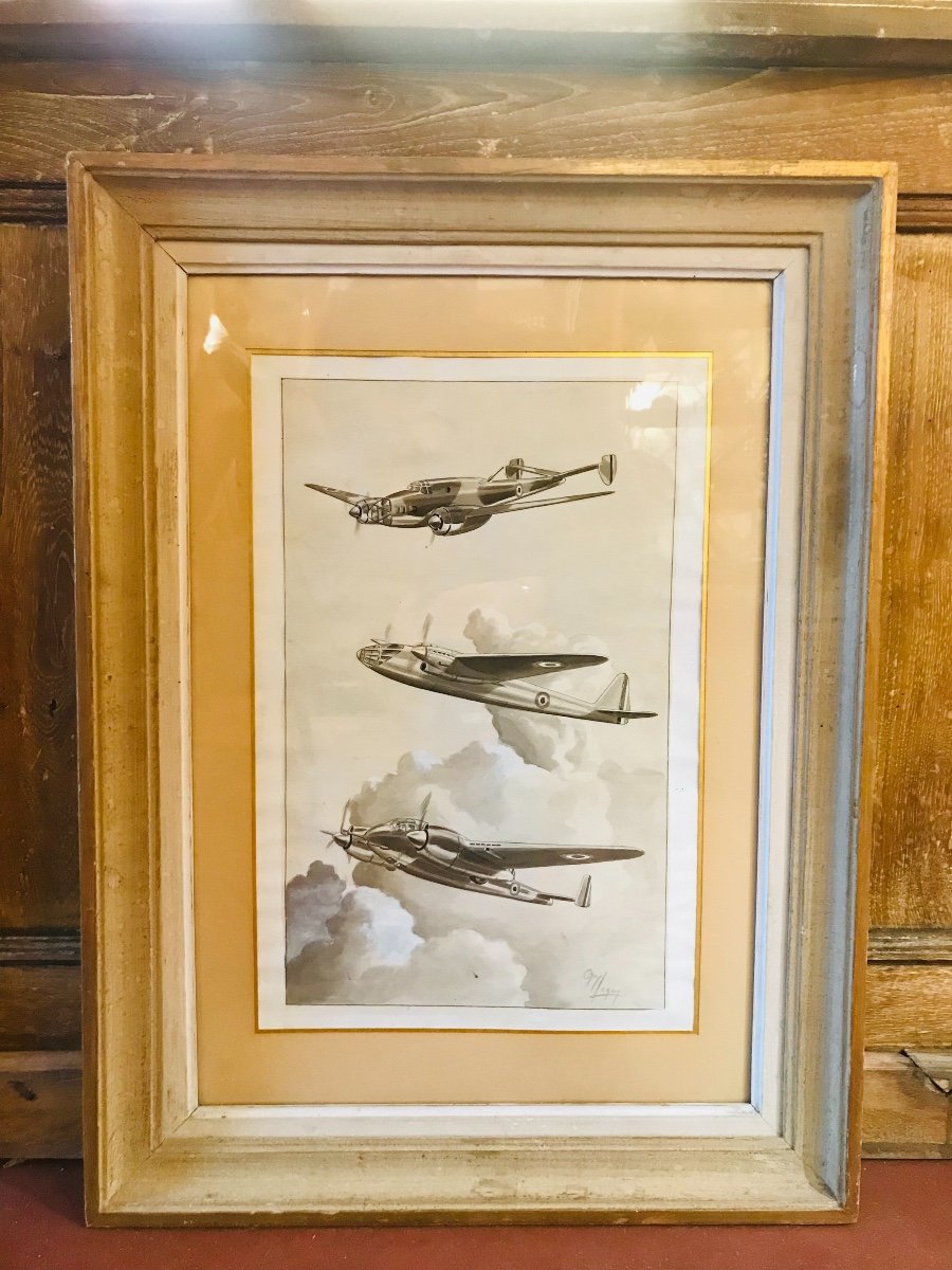 Airplane Watercolor By Guy Legay