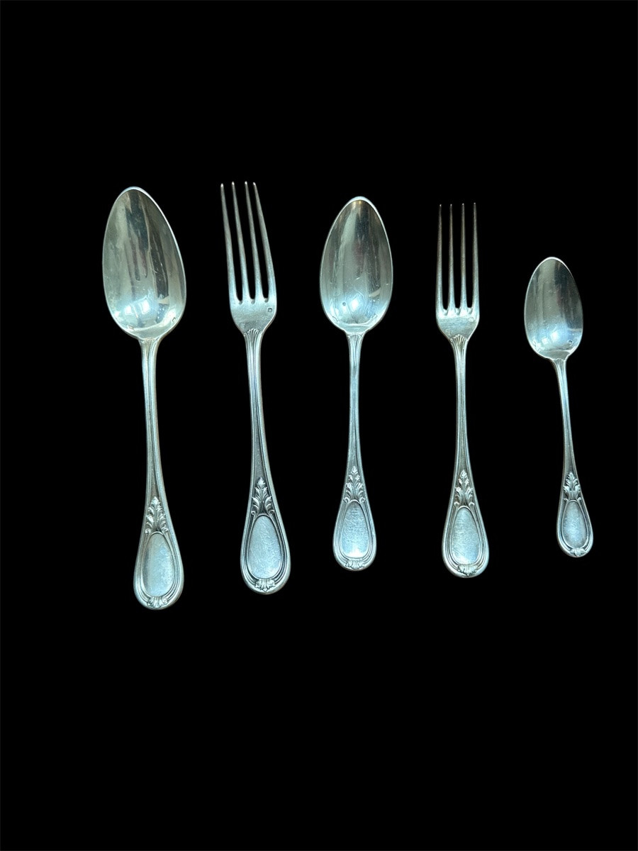 Massive Silver Household Set Henin XIX Eme-photo-2