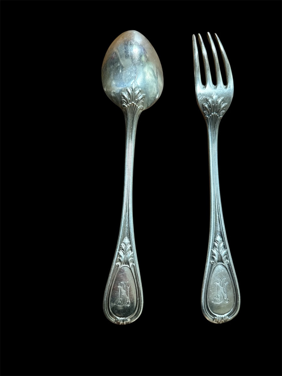 Massive Silver Household Set Henin XIX Eme-photo-3