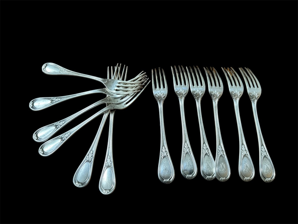 Massive Silver Household Set Henin XIX Eme-photo-2