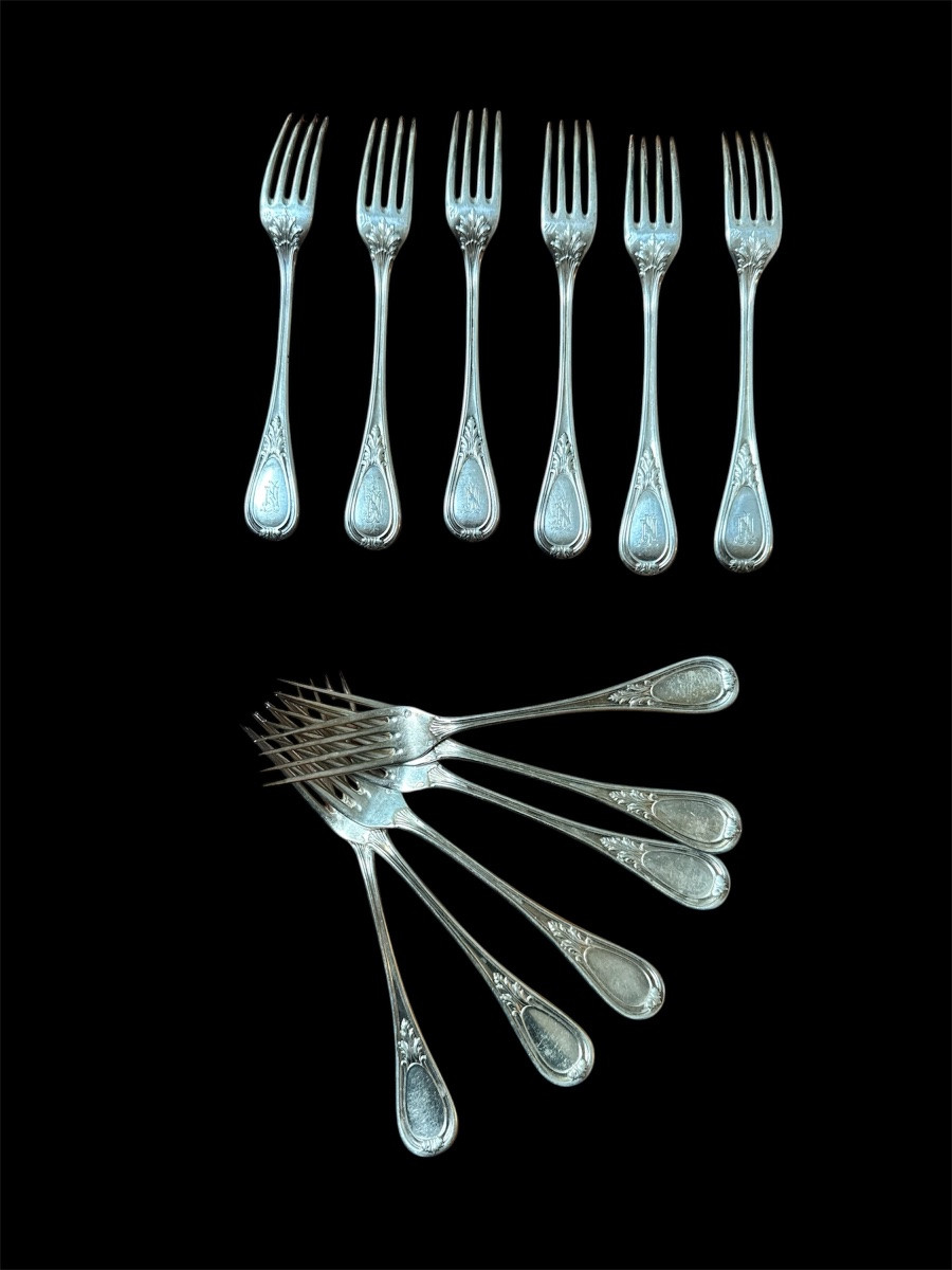 Massive Silver Household Set Henin XIX Eme-photo-4