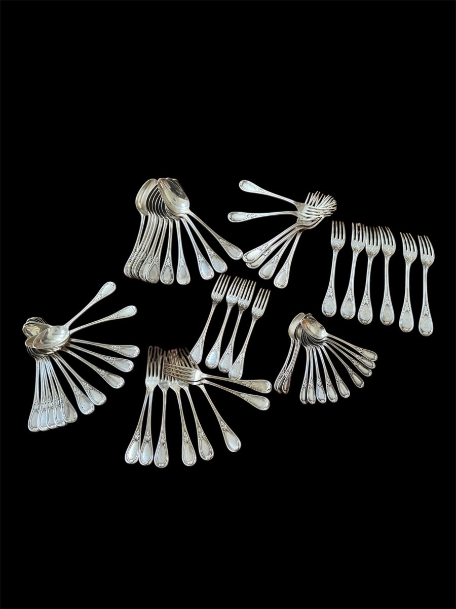 Massive Silver Household Set Henin XIX Eme-photo-7