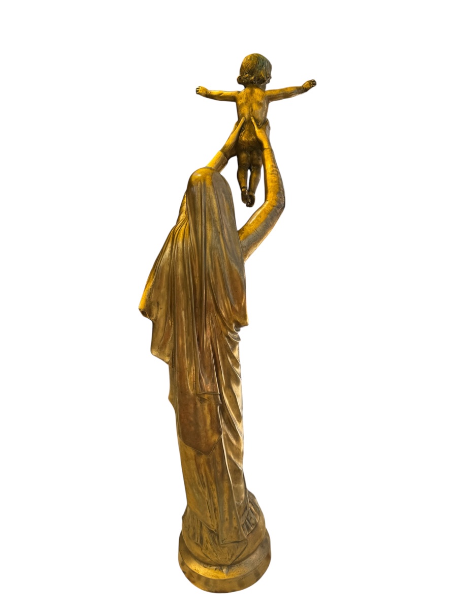 Vierge en Bronze doré ALBERT ROZE-photo-2