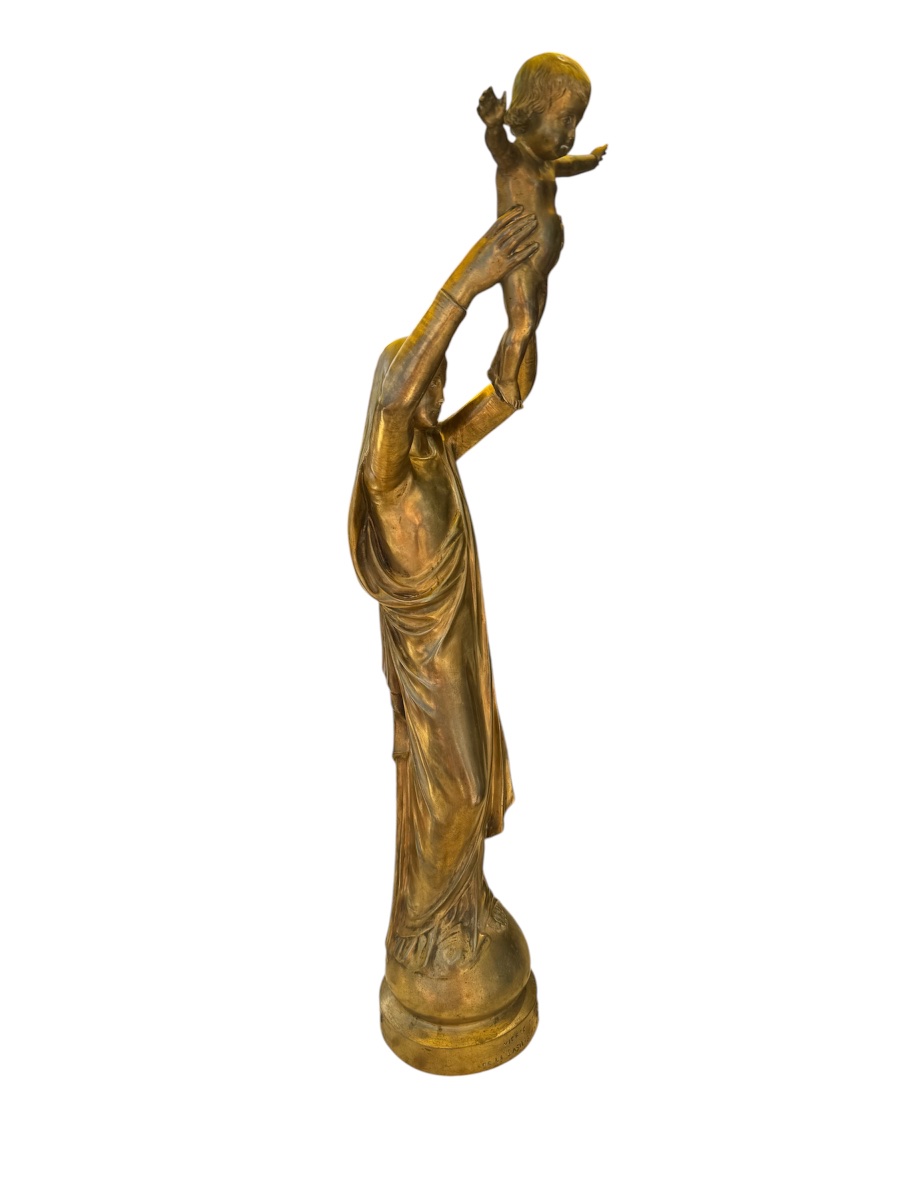Vierge en Bronze doré ALBERT ROZE-photo-3