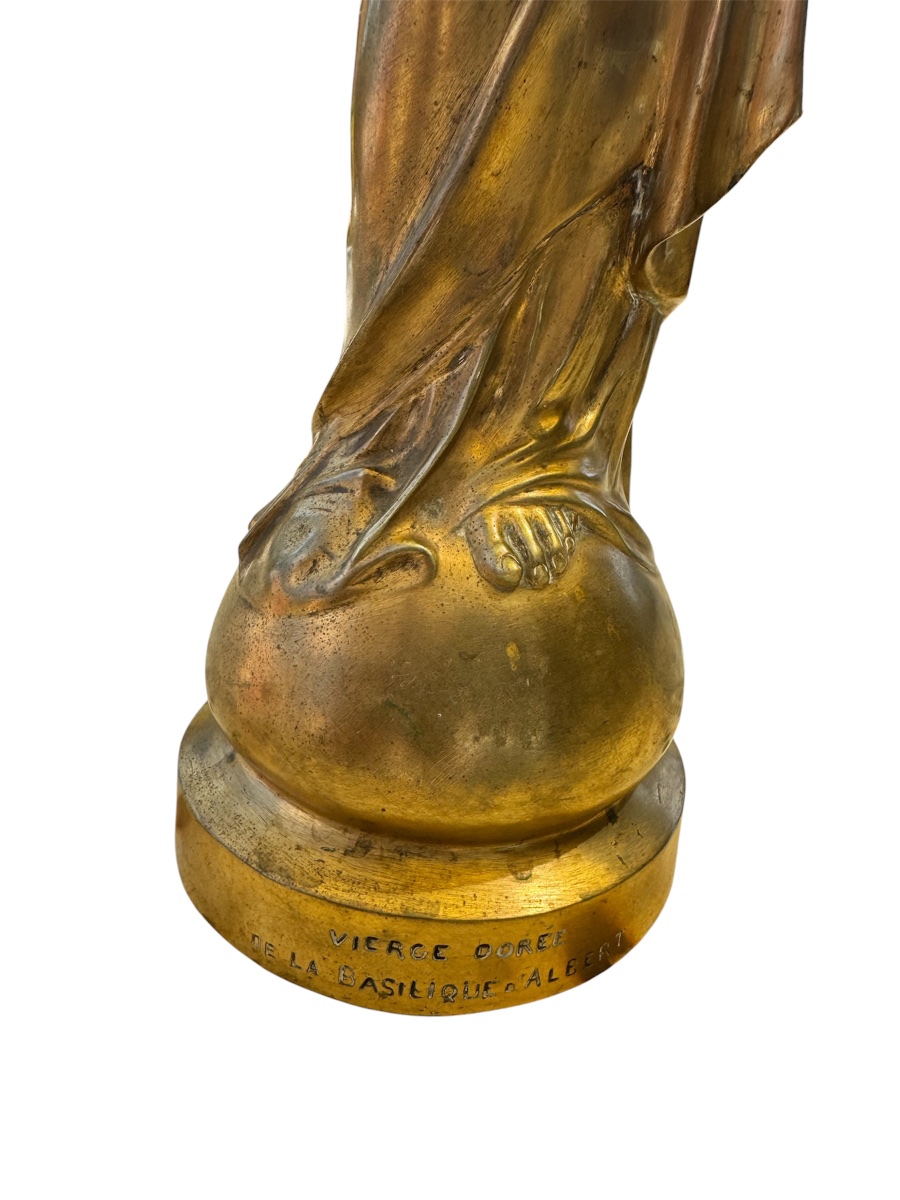 Vierge en Bronze doré ALBERT ROZE-photo-4