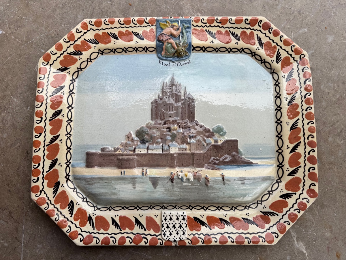 19th-century Porquier-beau Earthenware Dish